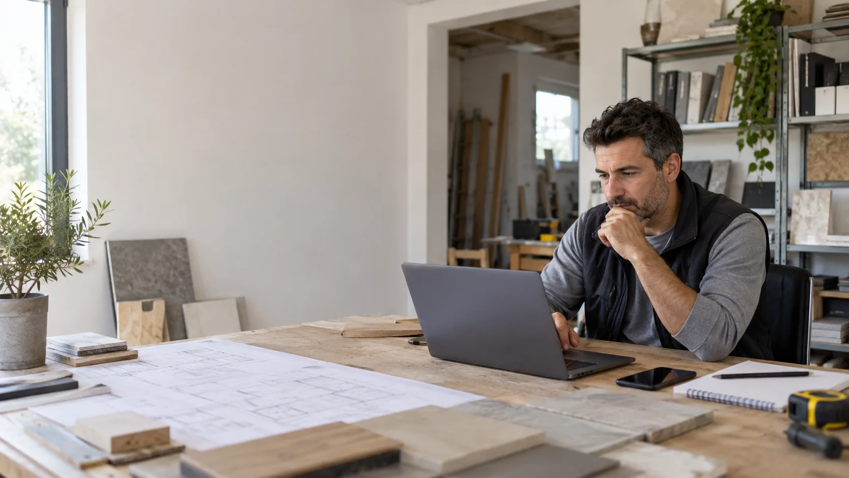 Profesionales de una empresa de reformas trabajando